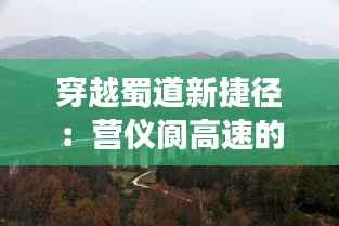 穿越蜀道新捷径:营仪阆高速的繁华之旅