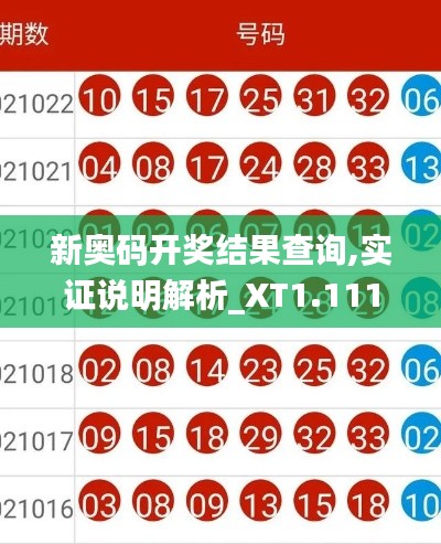 新奥码开奖结果查询,实证说明解析_XT1.111