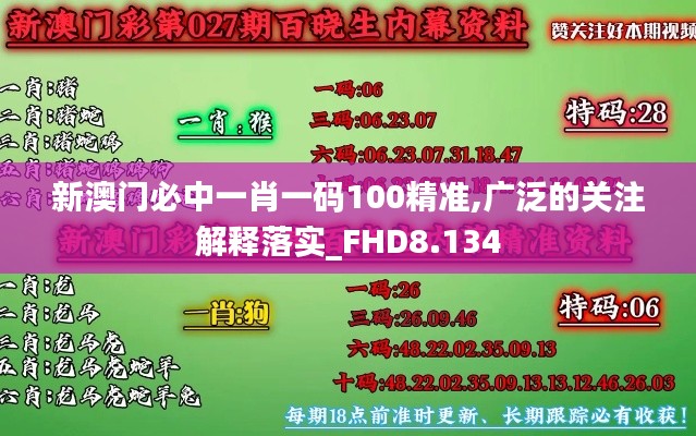 新澳门必中一肖一码100精准,广泛的关注解释落实_FHD8.134
