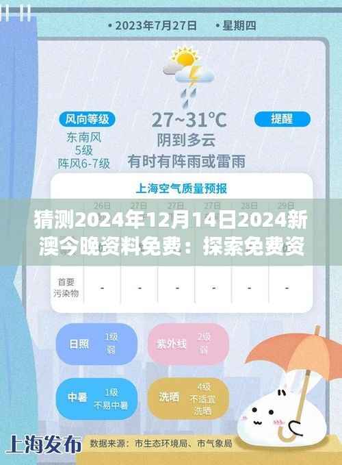 猜测2024年12月14日2024新澳今晚资料免费：探索免费资料的可持续性
