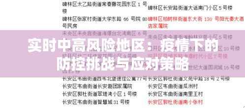 实时中高风险地区:疫情下的防控挑战与应对策略