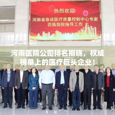 河南医院公司排名揭晓，权威榜单上的医疗巨头企业！