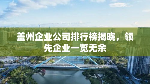 盖州企业公司排行榜揭晓,领先企业一览无余